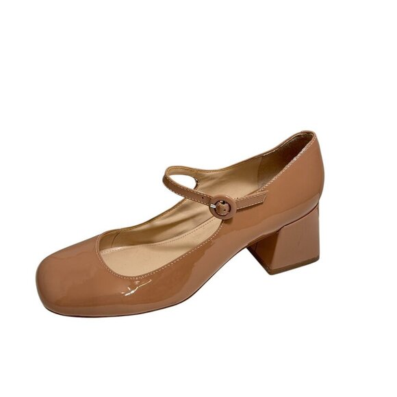 Marc Fisher LTD Women's Nessily mary jane Pump Nude patent Leather size 9 M New - Picture 2 of 7